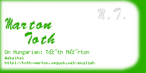 marton toth business card